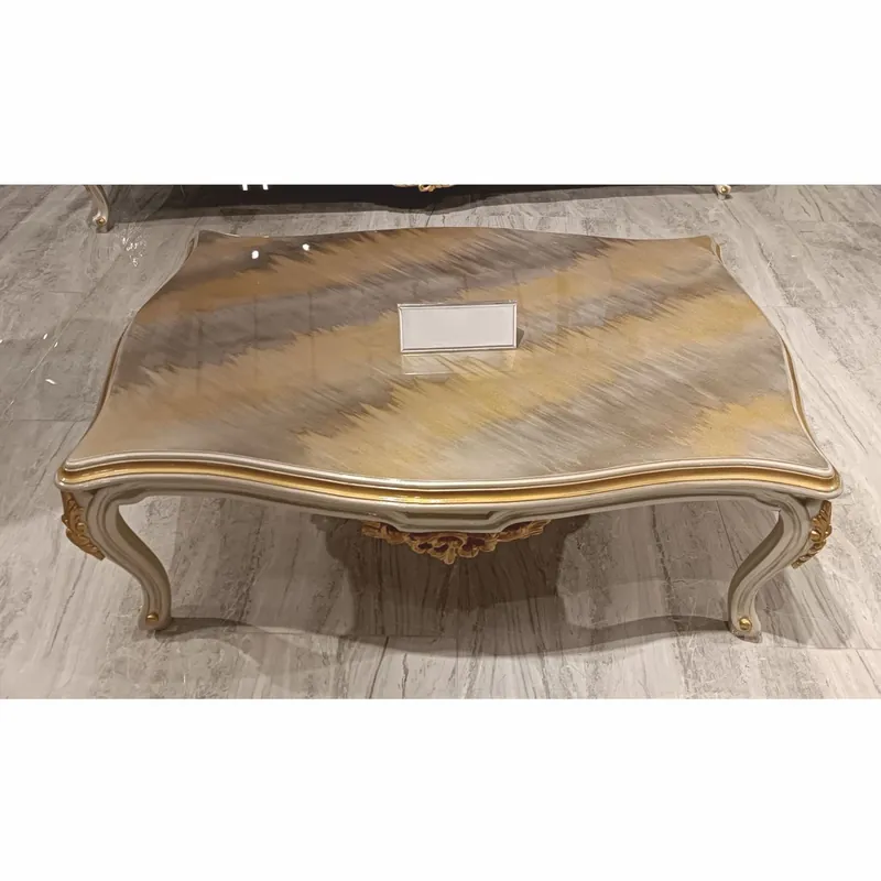 Casa Padrino table basse baroque de luxe gris / or 127 cm - Meubles de salon de style baroque Mega-Angebot