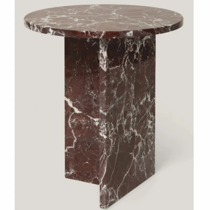 Angebot Casa Padrino Table d'Appoint de Luxe en Marbre Rouge Foncé Ø 45 x H. 50 cm - Meubles en Marbre
