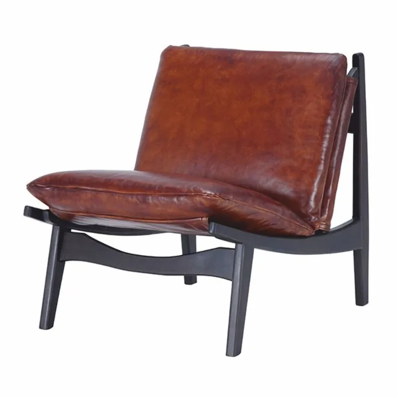 Expressversand Casa Padrino fauteuil Chesterfield de luxe en cuir véritable marron / anthracite - Meubles en cuir véritable