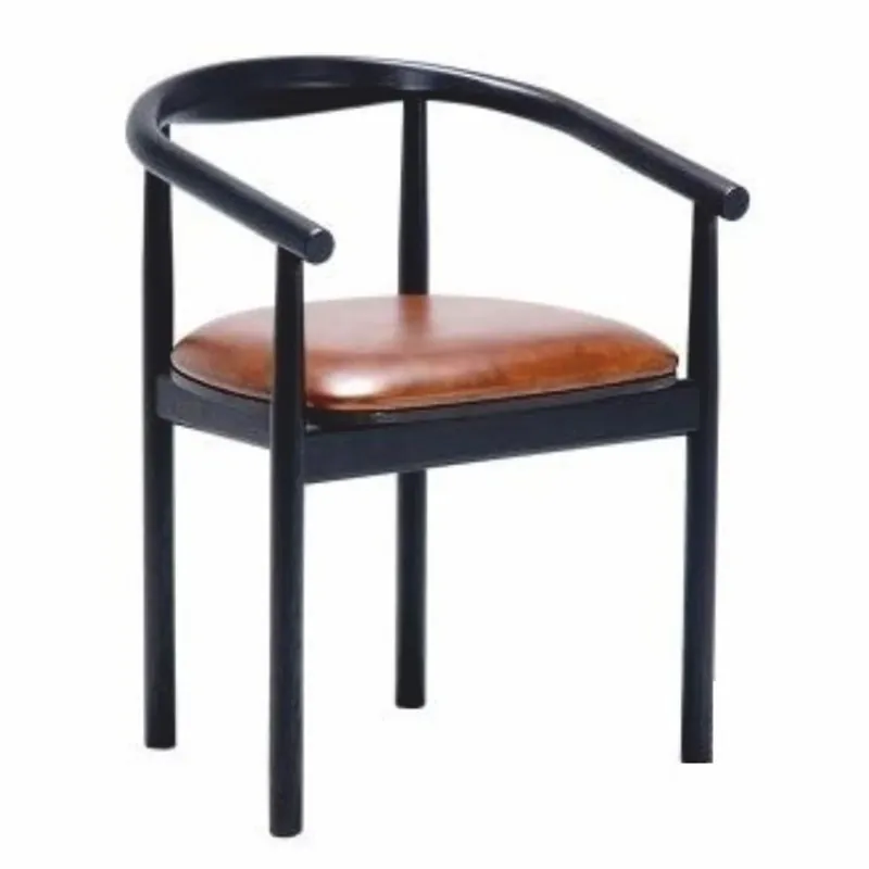 Neu Casa Padrino chaise de salle à manger de luxe en cuir avec accoudoirs marron / noir - Meubles de salle à manger