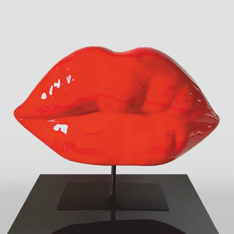 Casa Padrino bouche lèvres décorative XXL avec support rouge / noir 120 cm - Accessoires déco Saisonangebot