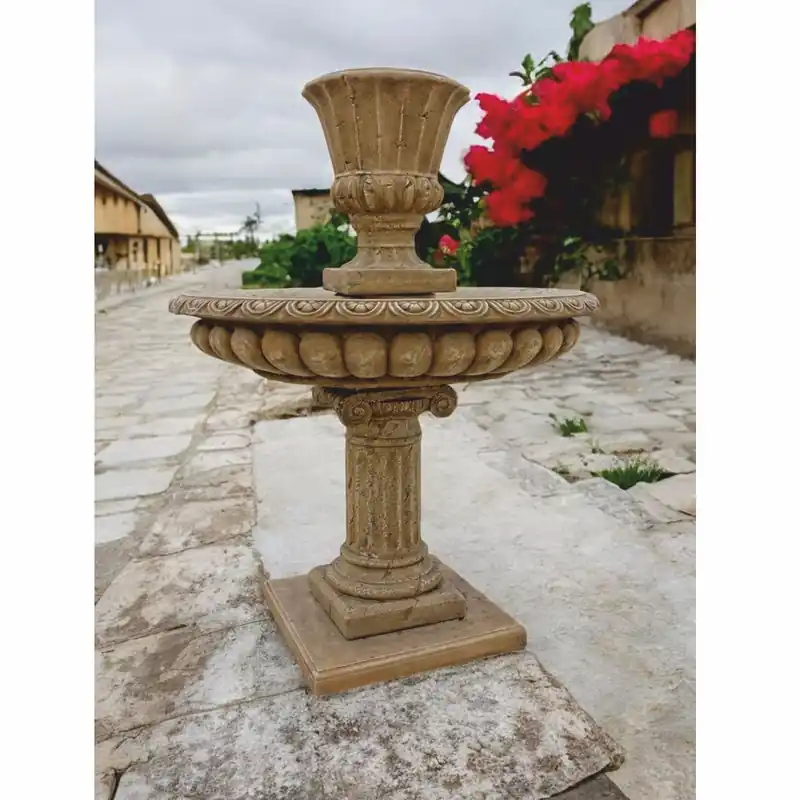 Meistverkauft Casa Padrino fontaine baroque avec pot de fleurs beige antique H. 153 cm - Magnifique fontaine de jardin