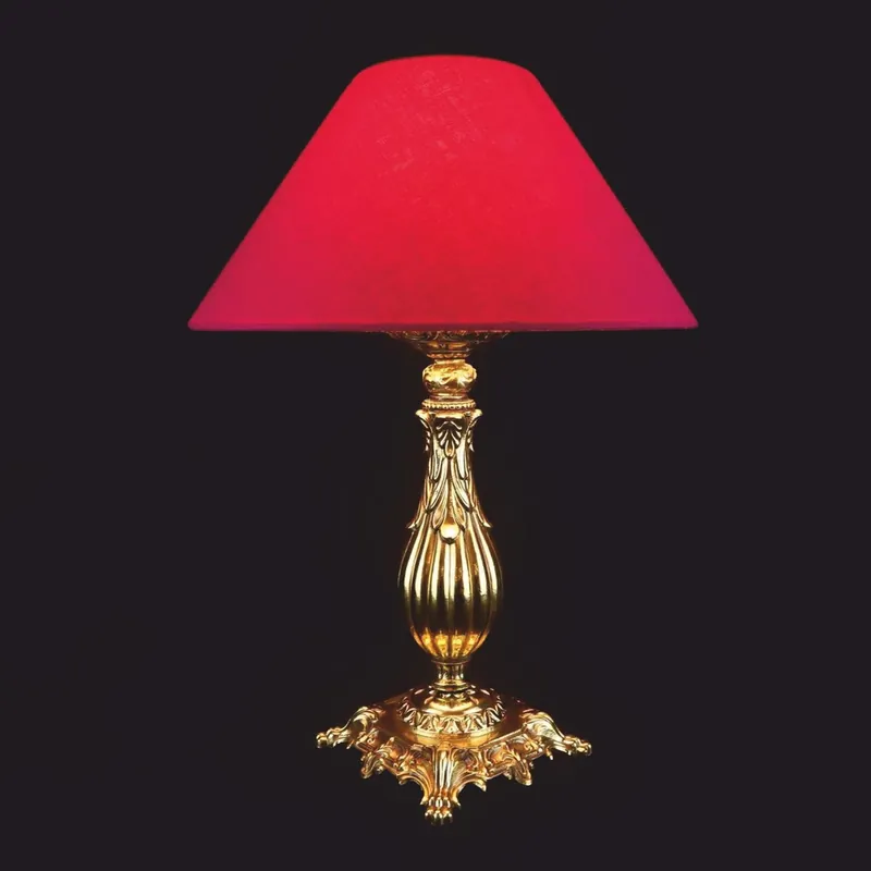 Casa Padrino lampe de table baroque de luxe or / rouge Ø 34 x H. 45 cm - Luminaires baroques Ausverkauf