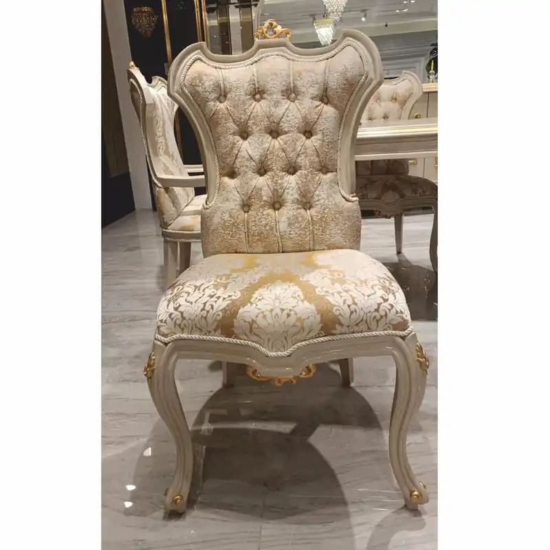 Aktuell Casa Padrino chaise de salle à manger baroque de luxe or / blanc / gris / or H. 110 cm - Meubles de salle à manger baroques