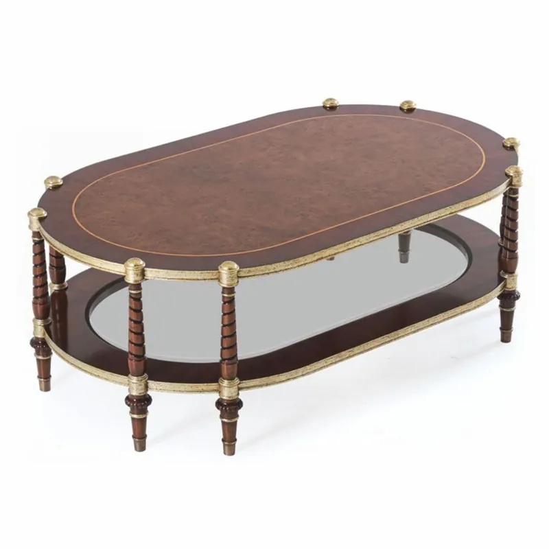 Sonderaktion Casa Padrino table basse baroque de luxe marron foncé / or antique 125 cm - Meubles baroques
