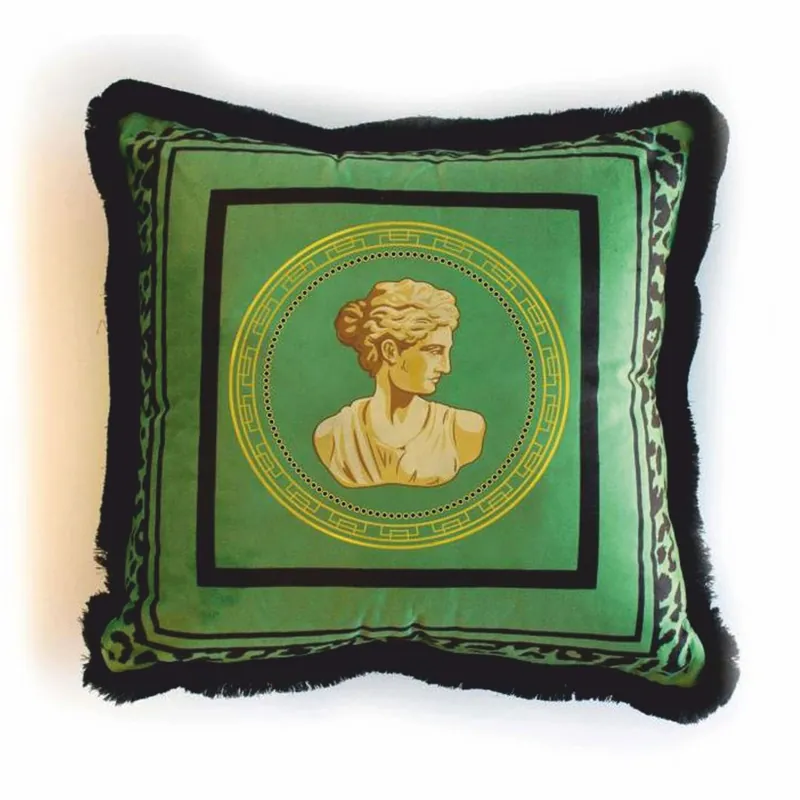 Preisreduziert Casa Padrino coussin décoratif lde uxe buste féminin baroque vert / noir 45 x 45 cm