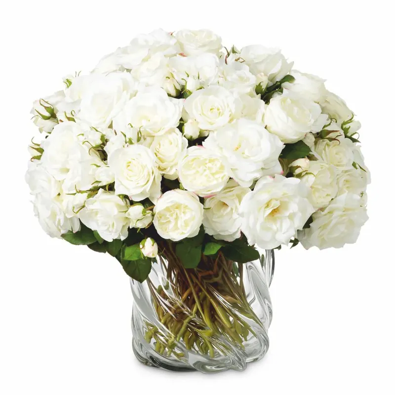 Echt Casa Padrino bouquet de roses décoratives de luxe blanc / vert Ø 70 cm - Qualité de luxe
