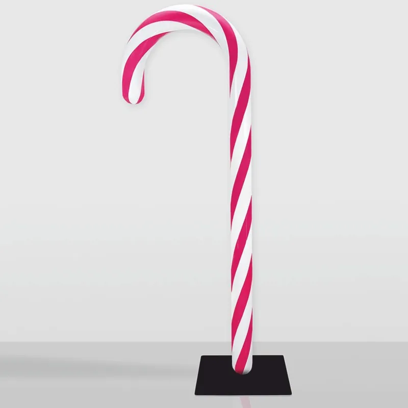 Begrenztes Angebot Casa Padrino canne à sucre décorative XXL blanc / rose / noir H. 235 cm - Décoration de Noël