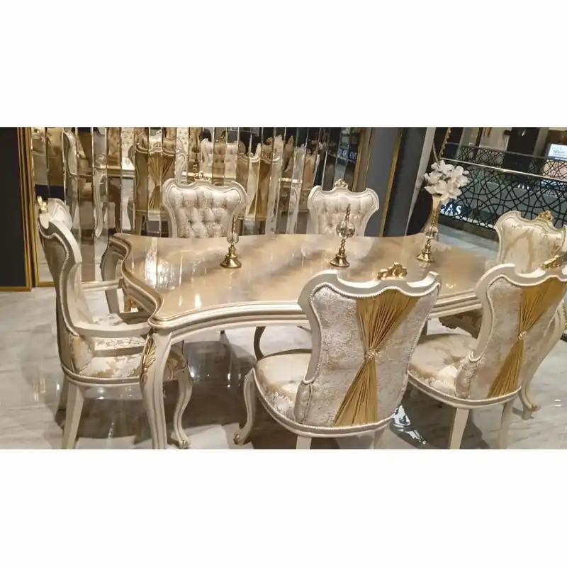 Sale Casa Padrino ensemble de salle à manger baroque de luxe or / gris - 1 Table à manger et 6 Chaises de salle à manger