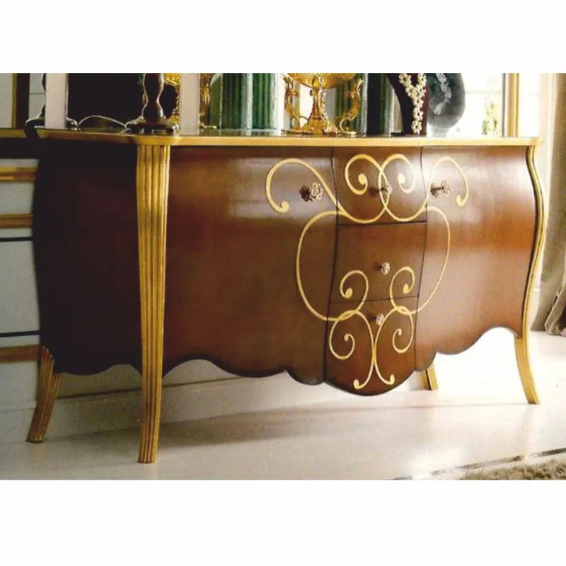Casa Padrino buffet baroque de luxe marron / or 200 cm - Fabriqué en Italie Neue Ware
