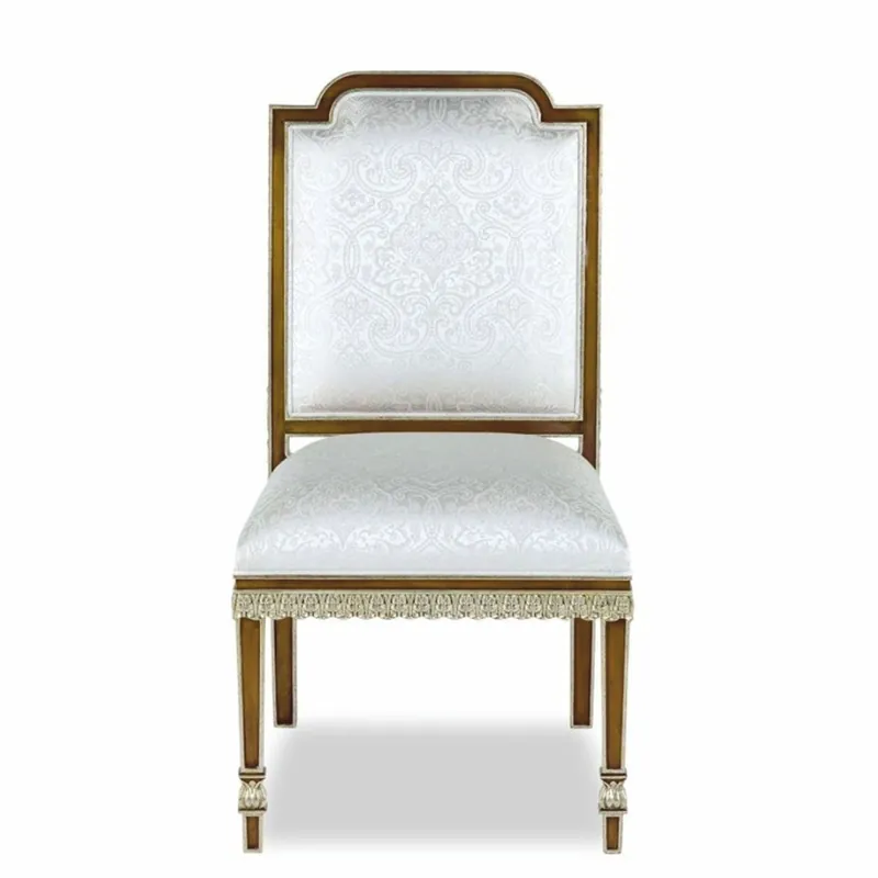 Casa Padrino chaise de salle à manger baroque de luxe en acajou blanc / marron / or H. 102 cm - Meubles baroque Knallerangebot