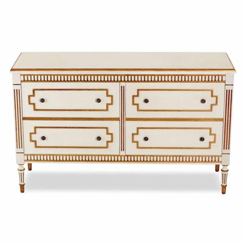 Casa Padrino commode de chambre baroque de luxe avec 4 tiroirs crème / or antique Garantierte Lieferung