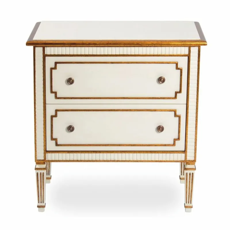 Bestseller Casa Padrino table de chevet baroque de luxe crème / or antique - Meubles de chambre de style baroque