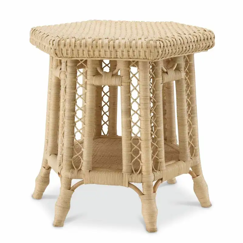 Casa Padrino table d'appoint de luxe en rotin naturel 60 x 52 x H. 58 cm - Meubles de Luxe Saisonangebot