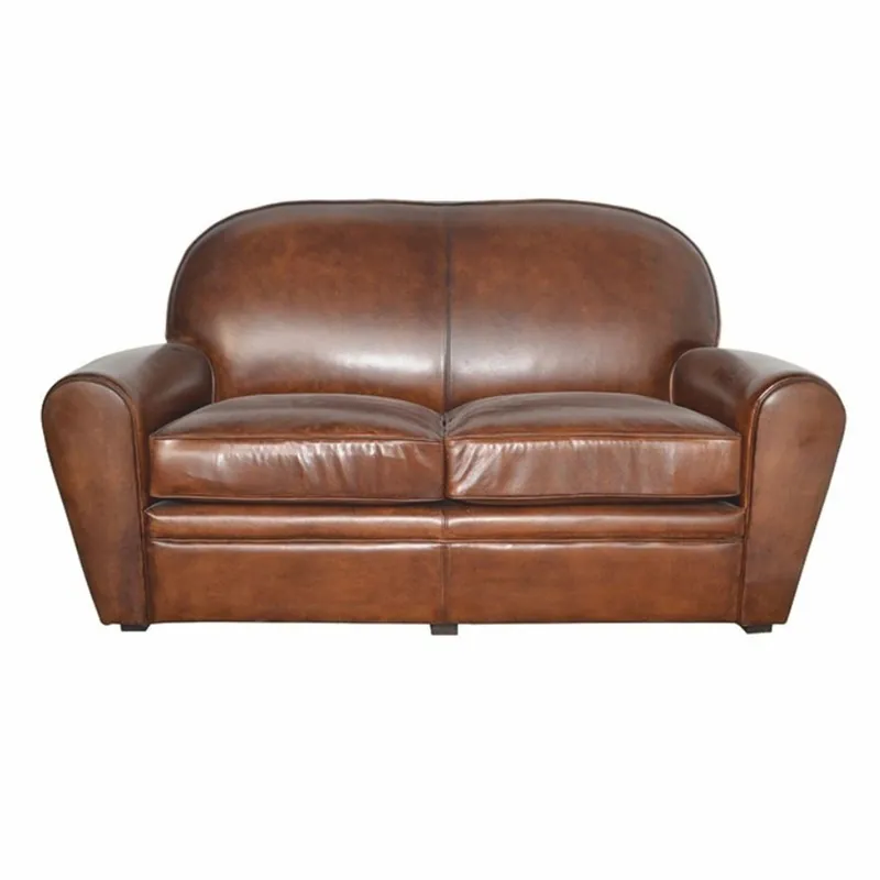 Schnäppchen Casa Padrino canapé en cuir de luxe marron 150 cm - Canapé de salon en cuir véritable