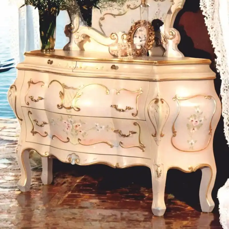 Beliebt Casa Padrino commode de chambre baroque de luxe avec 4 tiroirs ivoire / or - Fabriqué en Italie