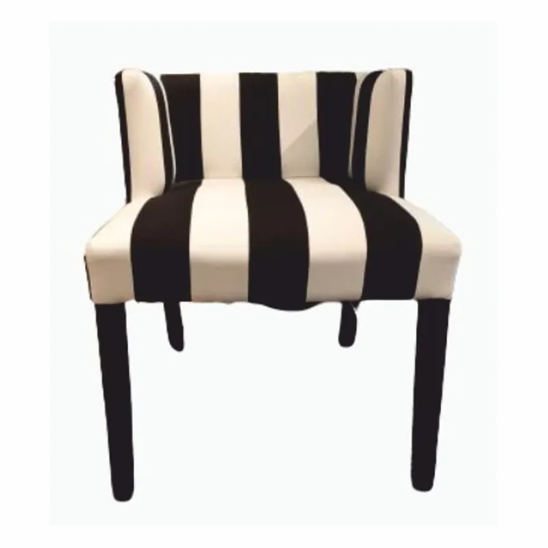 Markenprodukt Casa Padrino chaise de salle à manger avec rayures blanc / noir H. 68 cm - Meubles de salle à manger