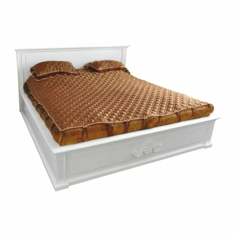 Jetzt Kaufen Casa Padrino lit double de style campagnard en bois massif blanc 160 x 200 cm - Meubles de chambre