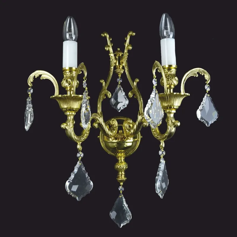 Casa Padrino applique murale double en cristal baroque de luxe or 40 x 28 x H. 54 cm - Lumières baroques Kracherpreis