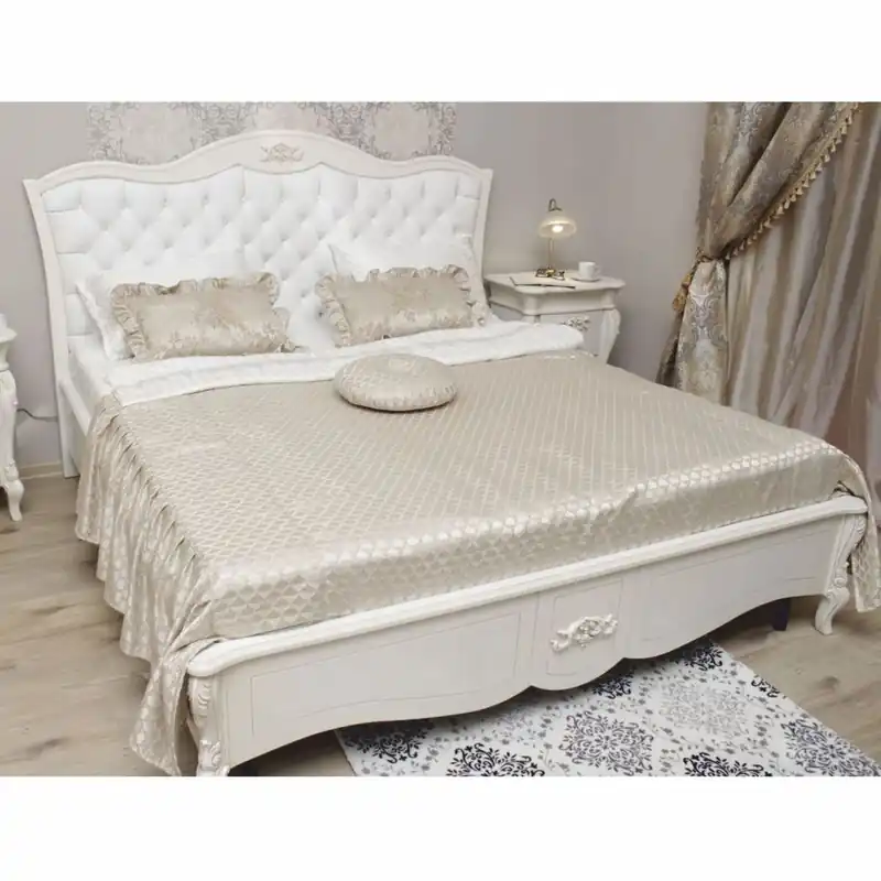 Solange Der Vorrat Reicht Casa Padrino lit double baroque de luxe blanc - Meubles de chambre baroque