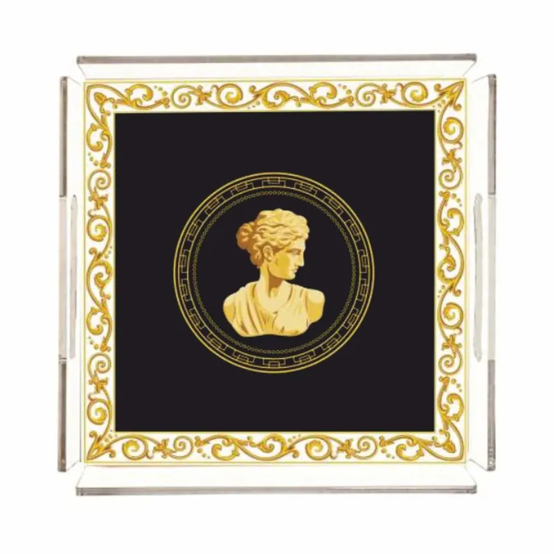 Casa Padrino plateau de service de luxe buste féminin baroque noir 40 cm - Accessoires de gastronomie Heißes Angebot