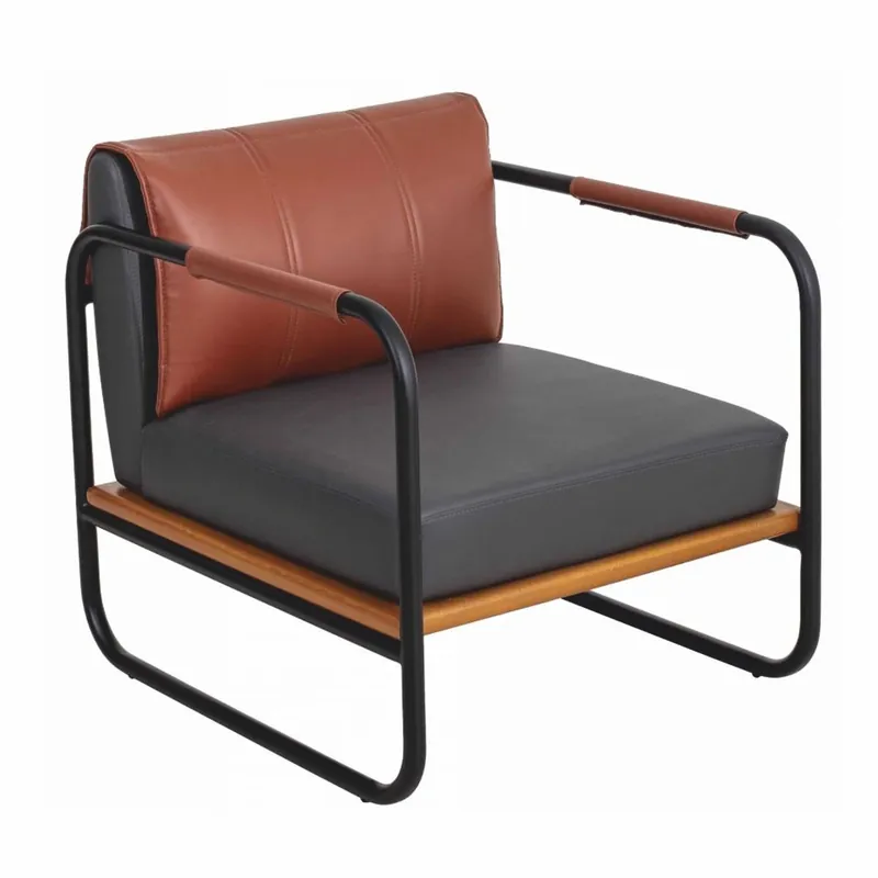 Preiswert Casa Padrino fauteuil de luxe en cuir artificiel gris / marron / naturel / noir - Meubles de luxe