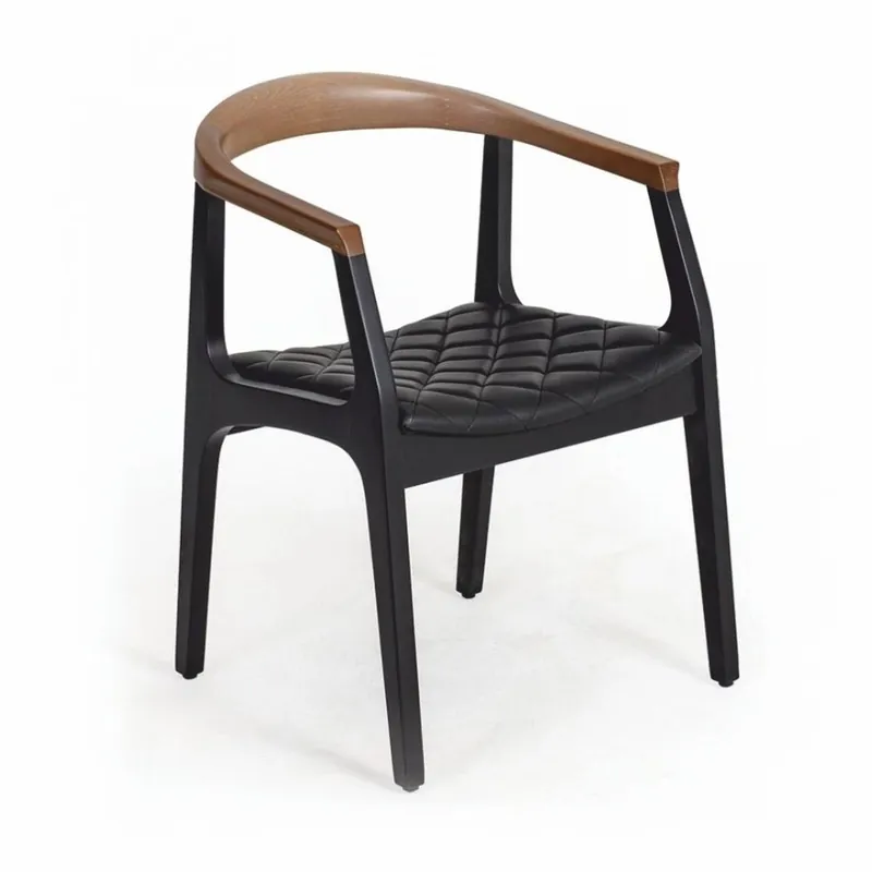 Casa Padrino chaise de salle à manger de luxe avec accoudoirs noir / marron - Meubles de salle à manger Neu Im Sortiment