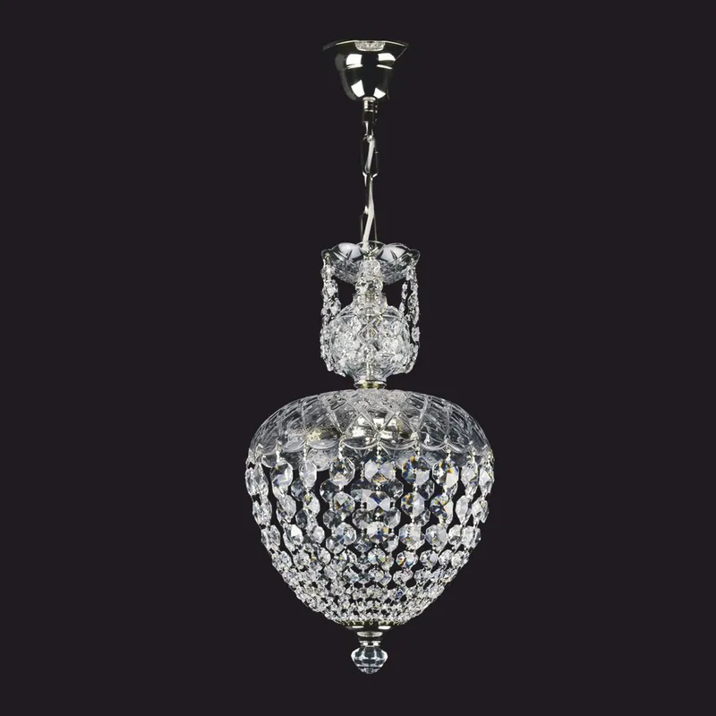 Casa Padrino lampe suspendue LED baroque de luxe en cristal argent Ø 25 x H. 41 cm - Luminaires baroques Preiswert