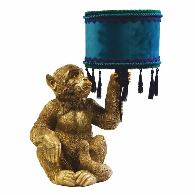 Saisonangebot Casa Padrino lampe de table de luxe singe or / bleu / vert H. 50 cm - Lumières de luxe