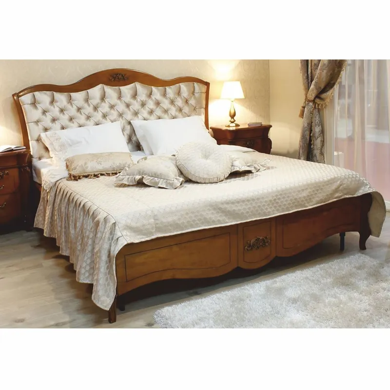 Nur Heute Casa Padrino lit double baroque de luxe en bois massif marron / or - Meubles de chambre baroque