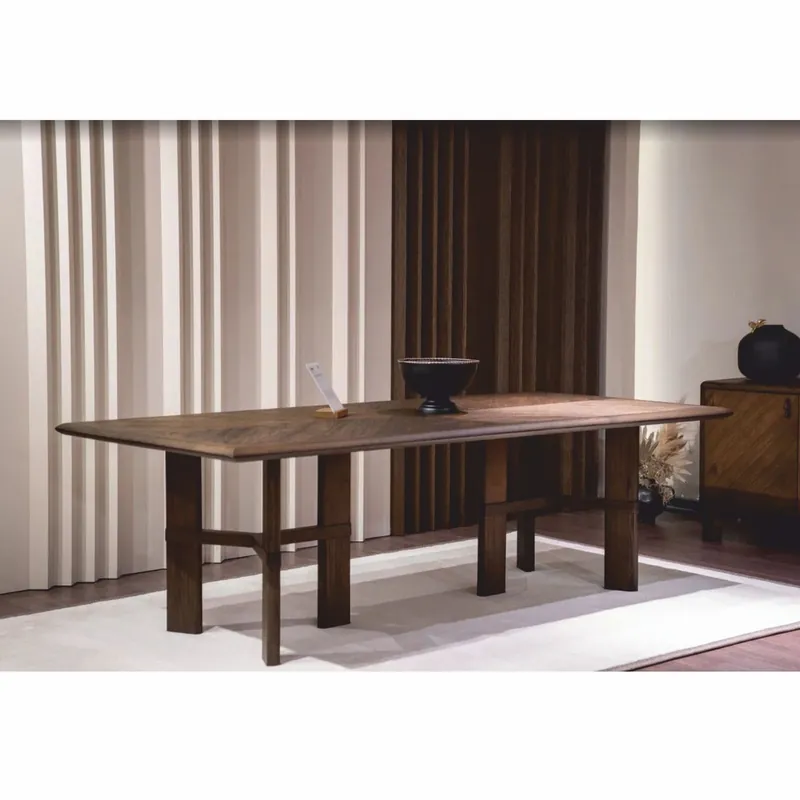 Markenprodukt Casa Padrino table à manger de luxe en bois massif marron 200 cm - Meubles de salle à manger