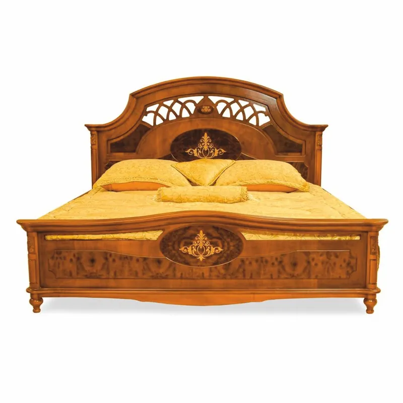 Casa Padrino lit double baroque de luxe en bois massif marron / marron foncé - Meubles de chambre baroque Letzte Chance