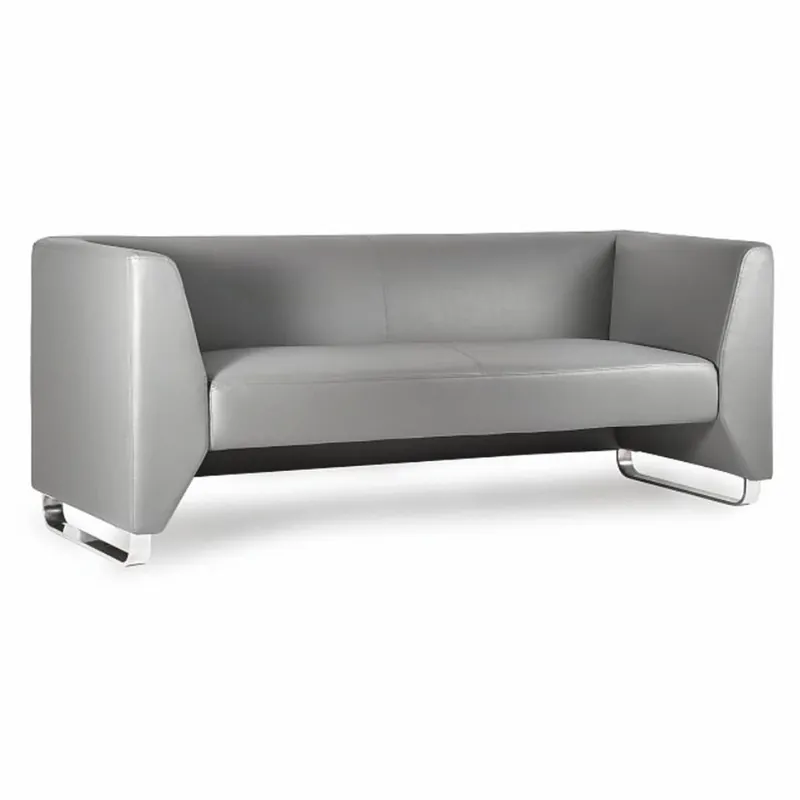 Neue Ware Casa Padrino canapé de luxe en cuir artificiel gris / argent 191,5 cm - Intérieur de luxe