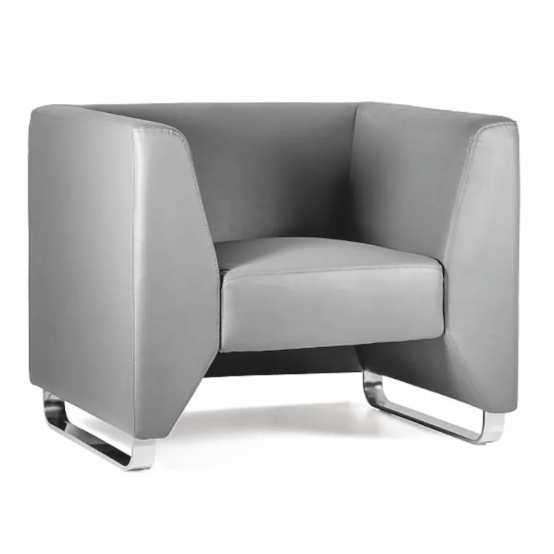 Casa Padrino fauteuil de luxe en cuir artificiel gris / argent 91,5 cm - Intérieur de luxe Rabatt