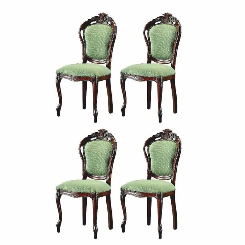Meistverkauft Casa Padrino ensemble de 4 chaises de salle à manger baroque de luxe vert / marron foncé H. 100 cm - Meubles baroques