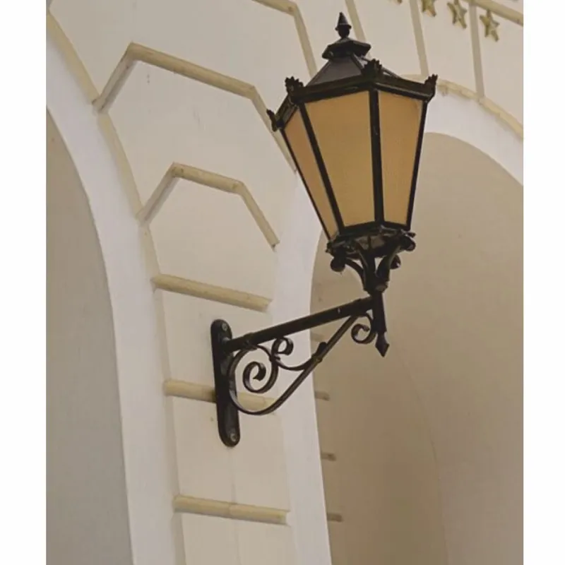 Casa Padrino applique murale d'extérieur baroque noir / ambre H. 126,5 cm - Éclairage extérieur nostalgique Kracherpreis
