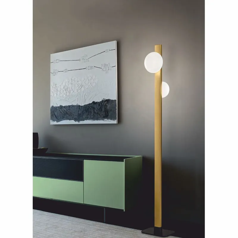 Casa Padrino lampadaire LED de luxe laiton / noir / blanc H. 180 cm - Fabriqué en Italie Bestpreis