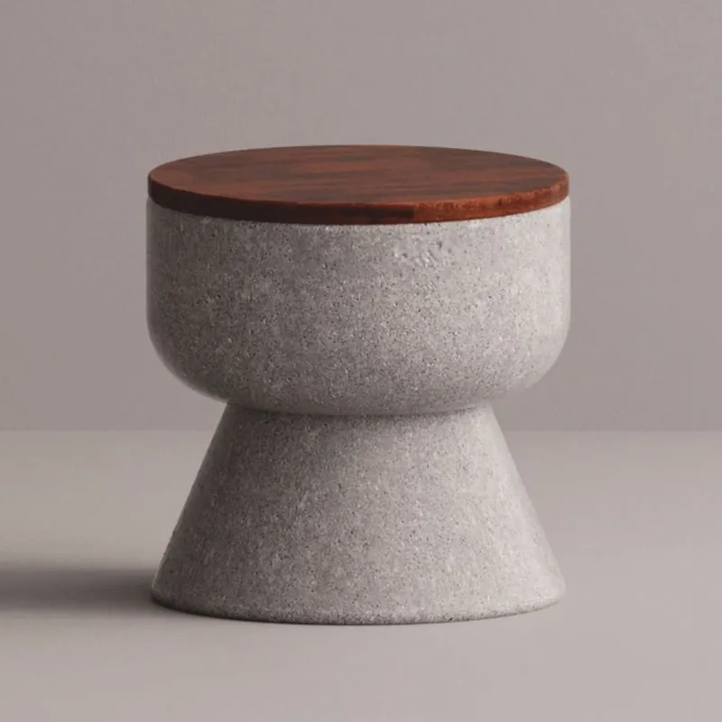 Versand Am Gleichen Tag Casa Padrino tabouret de luxe gris / marron foncé Ø 50 x H. 50 cm - Meubles en béton