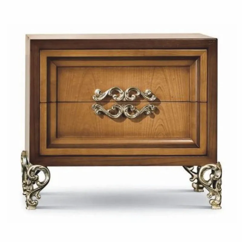 Casa Padrino table de chevet baroque de luxe marron foncé / marron / argent 62,5 cm - Fabriqué en Italie Sichere Zahlung