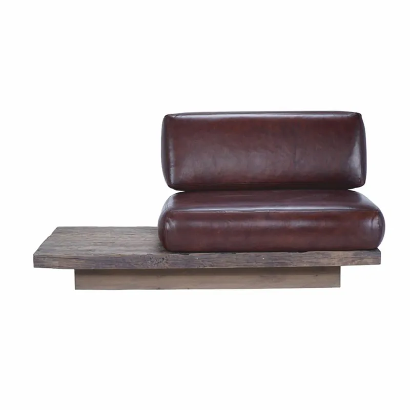 Expressversand Casa Padrino fauteuil de luxe en cuir véritable côté droit marron foncé / marron - Fauteuil de salon modulable