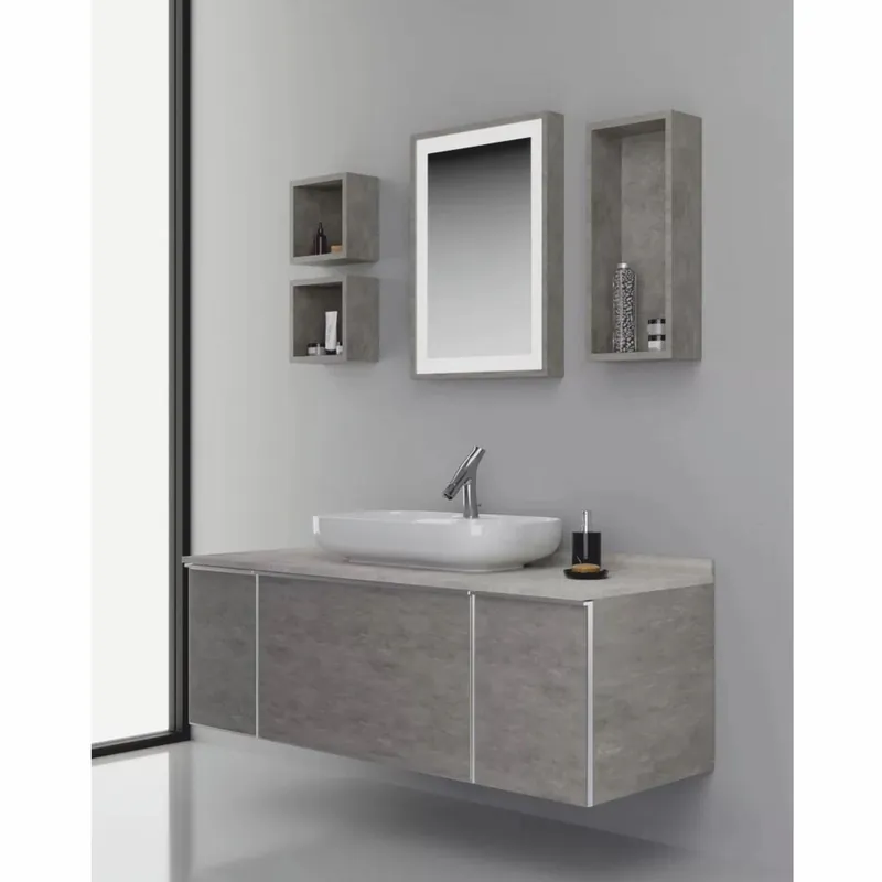 Neuheit Casa Padrino ensemble de salle de bain de luxe gris / argent 142 cm - Meubles de salle de bain