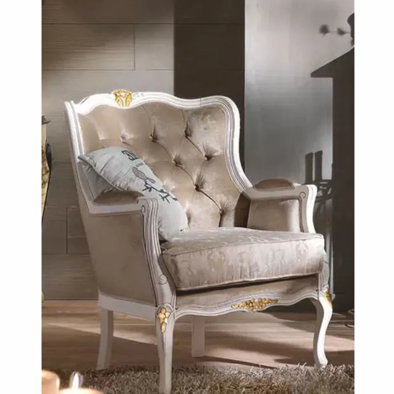 Casa Padrino fauteuil baroque de luxe en velours marron / blanc / or - Meubles baroque - Fabriqué en Italie Begrenztes Angebot