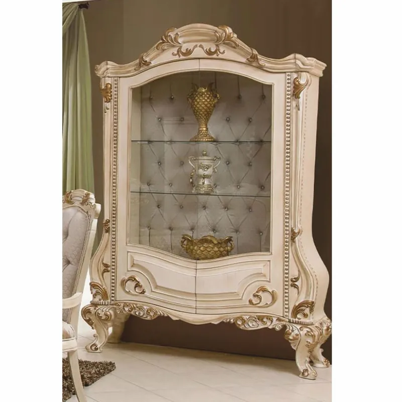 Casa Padrino vitrine baroque de luxe crème / or / gris H. 220 cm - Meubles baroques Begrenztes Angebot