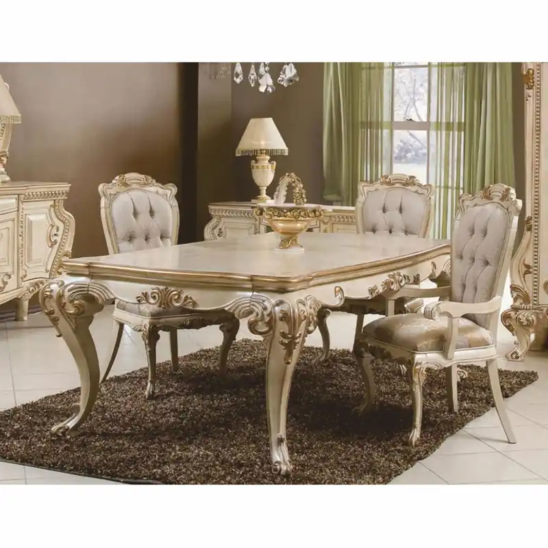 Casa Padrino ensemble de salle à manger baroque de luxe gris / crème / or - Meubles de salle à manger baroque Sonderangebot