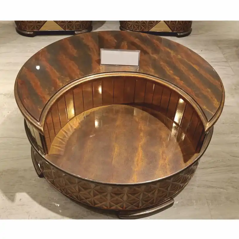 Casa Padrino table basse Art Déco de luxe cuivre / gris / or Ø 104 cm - Meubles de salon Preiswert