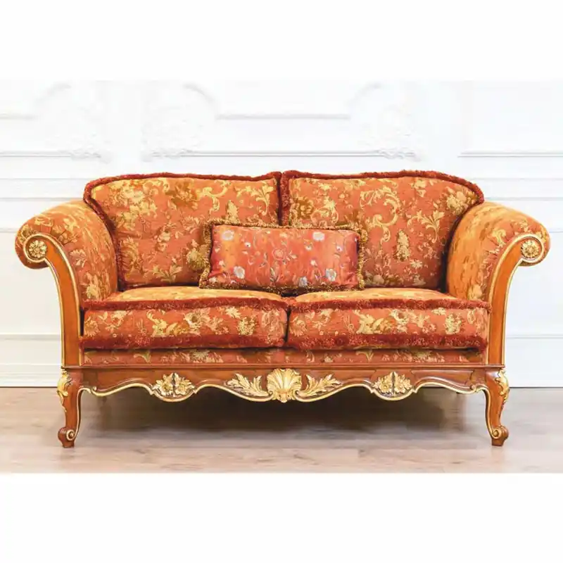 Casa Padrino canapé de salon baroque de luxe marron / or 195 cm - Fabriqué en Italie Garantierte Lieferung