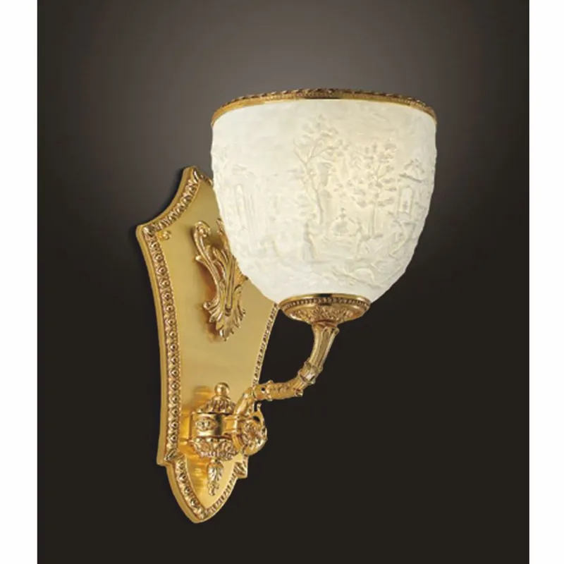 Markenprodukt Casa Padrino applique murale halogène baroque de luxe or / blanc H. 45 cm - Fabriquée en Italie