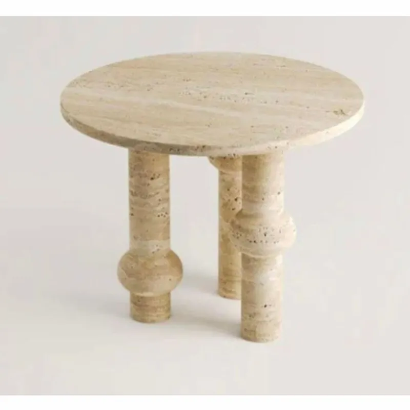 Casa Padrino table à manger de luxe beige Ø 115 cm - Table à manger ronde en travertin Wochenendangebot