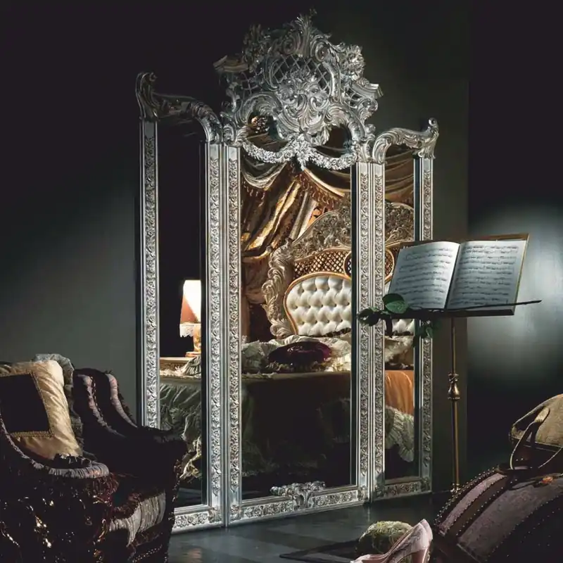 Casa Padrino miroir sur pied baroque de luxe argent 230 x H. 260 cm - Fabriqué en Italie Markenware