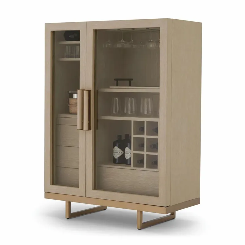 Casa Padrino armoire de bar de luxe beige / laiton H. 150 cm - Meubles bar Schneller Versand